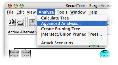 Start Advanced Analysis dialog